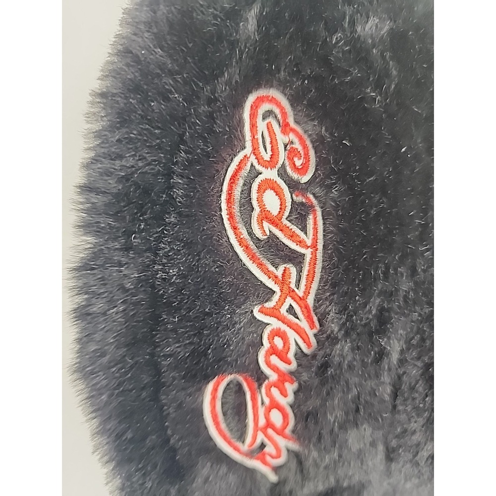 NWT Ed Hardy Black Y2K‎ Style Faux Fur Embroidered Bucket Hat - Picture 5 of 13